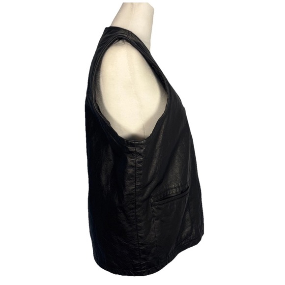 Wilsons Men’s Black Leather Vest Size Small Biker Moto Western Full Zip Unisex - Picture 5 of 13
